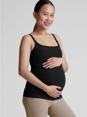 NWT Beyond Yoga Spacedye Keep It Simple Nursing Tank Top Black Medium